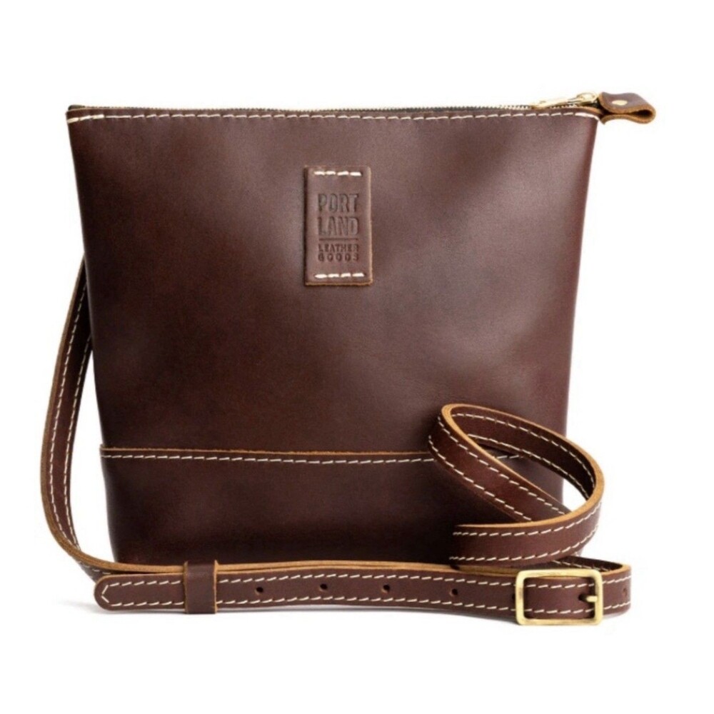 Portland Leather Goods Festival Bag Brown Leather Crossbody Purse